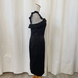 Rachel Roy Black Brochade Dress with Ruffled Neckline Size 4