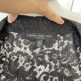 Carmen Marc Valvo Black Button Down Lace Dress Size 4