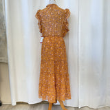 NWT BB Dakota by Steve Madden Orange Ditsy Floral Maxi Dress Size XL