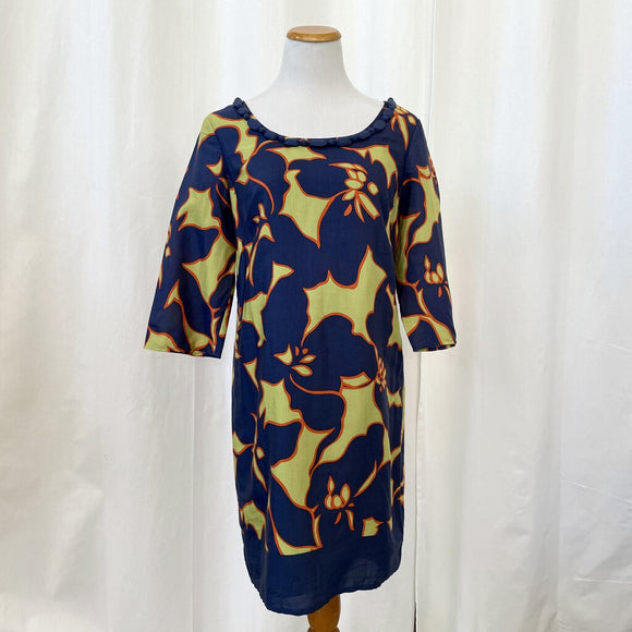 NWT Loft Navy & Multi Colored Floral Print Dress Size 6