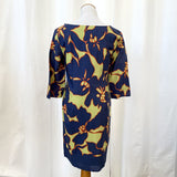 NWT Loft Navy & Multi Colored Floral Print Dress Size 6