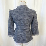 Nanette Lepore Blue Tweed Jacket with Front Pockets Size 6