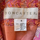 Doncaster Bright Pink & Orange Tweed Button Up Jacket Size 8