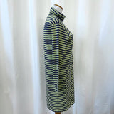 NWT Bibico Green & Navy Blue Striped Turtleneck Lola Organic Cotton Dress Size Small