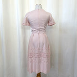 Vintage Light Pink Embroidered A Line Dress Size Small