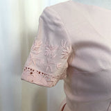 Vintage Light Pink Embroidered A Line Dress Size Small