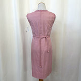 Vintage Pink Embroidered Shantung Silk A Line Dress Size S