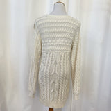 Free People Cream Cable Knit Fall V Neck Sweater Size XS