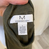 M Magaschoni Mock Neck Dolman Sleeve Green Sweater Women's Large