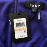 New With Tags DKNY Purple Side Splice Long Sleeve Bodycon Dress Size 2