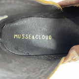 Musse & Cloud Women's Metallic Lattice Low Boots Booties Brown Gold Size 6