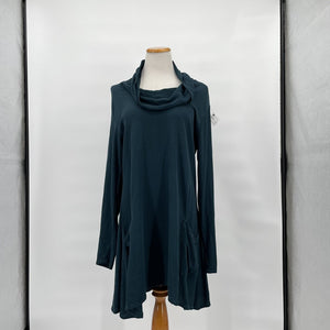 Linnea Teal Cowl Neck Tunic Dress Size Small