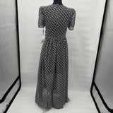 New with Tags Calvin Klein Black and White Clip-Dot Chiffon Maxi Dress Size 2