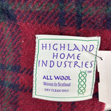Highland Home Industries Red and Green Plaid Wool Throw Blanket