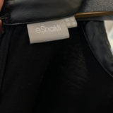 eShakti Faux Leather Trim Cotton Knit Black Jumpsuit Women's Size 14