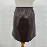 Theory Drawstring Slip Skirt in Faux Leather in Redwood Women's Size Small
