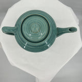 Vintage 1950's Turquoise Ceramic Strainer Textured Teapot