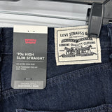 New with Tags Levi's Premium Wellthread '70s High Straight Women's Jeans Indigo Rinse Size 27x31