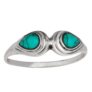 Dreamy Duo Turquoise Sterling Silver Ring